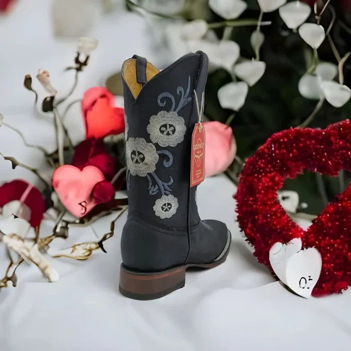 Botas de Cuero con Flores para Mujer en Horma Rodeo 1   - from alligatorwarehouse.com