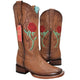 Botas de Cuero con Rosas para Mujer en Horma Rodeo