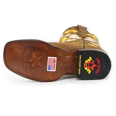 Botas de Cuero Crazy Horma Rodeo Cuadrada para Dama Color Tan LAB-322G6231 3 LAB-322G6231-050  - from alligatorwarehouse.com