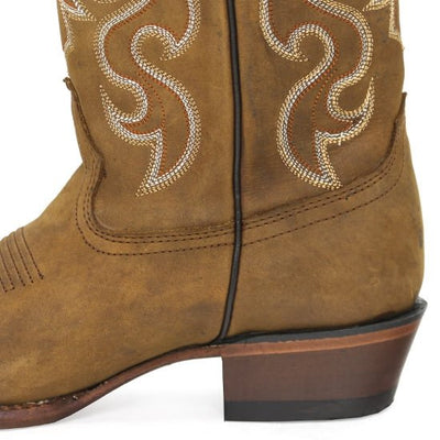 Botas de Cuero Crazy Punta Redonda para Dama Color Tan 2 LAB-356231-050  - from alligatorwarehouse.com
