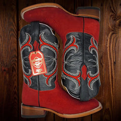 Botas de Cuero Gamuza Horma Rodeo Cuadrada