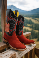 Botas de Cuero Gamuza Horma Rodeo Cuadrada