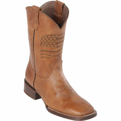 Botas de Cuero Grasso Bandera USA Horma Rodeo Cuadrada 1   - from alligatorwarehouse.com