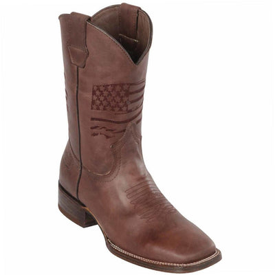 Botas de Cuero Grasso Bandera USA Horma Rodeo Cuadrada 1   - from alligatorwarehouse.com