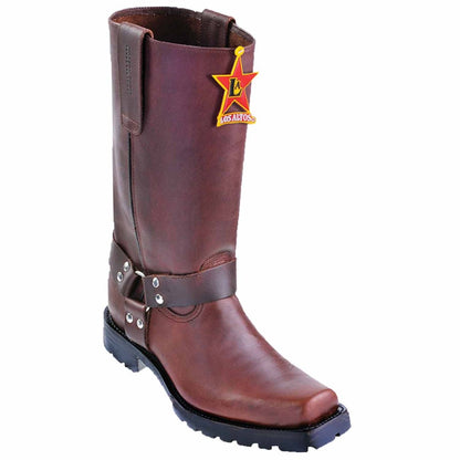 Botas de Cuero Horma Biker Acabado Grasso Color - Los Altos Boots