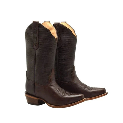 Botas de Cuero Horma Punta Recortada para Mujer Color Cafe JB-TT302C