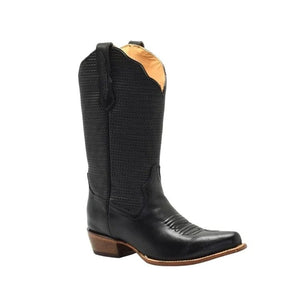 Botas de Cuero Horma Punta Recortada para Mujer Color Negro JB-TT302