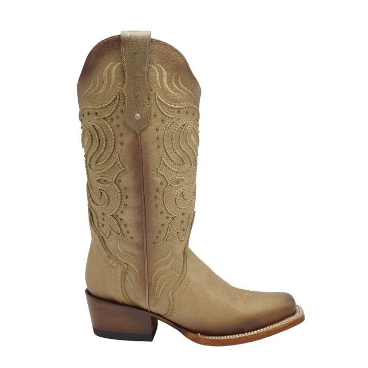 Botas de Cuero Horma Rodeo para Mujer Color Arena JB-STEPHANIESAND