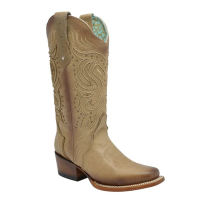 Botas de Cuero Horma Rodeo para Mujer Color Arena JB-STEPHANIESAND 1   - from alligatorwarehouse.com