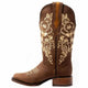 Botas de Cuero Horma Rodeo para Mujer Color Cafe con Girasoles JB-1501CAF