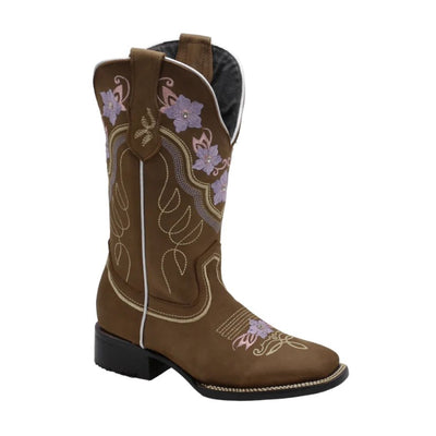 Botas de Cuero Horma Rodeo para Mujer Color Cafe JB-JAZMIN 1   - from alligatorwarehouse.com