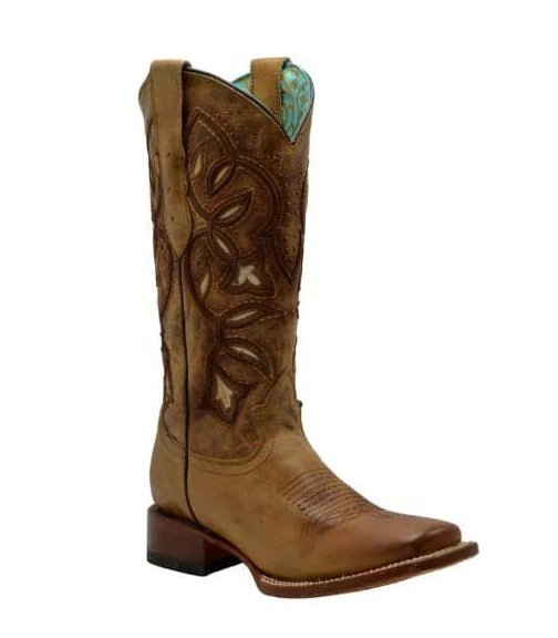 Botas de Cuero Horma Rodeo para Mujer Color Miel JB-RCANTONIA