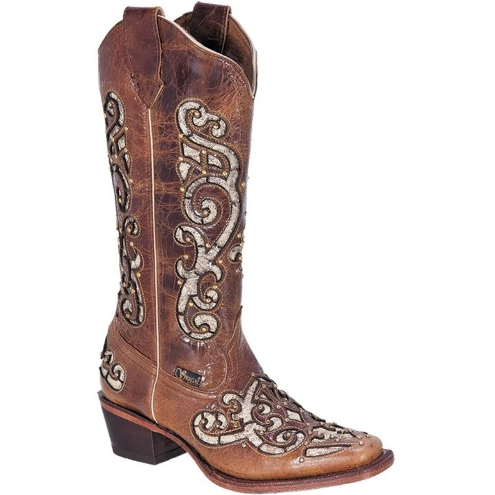 Botas de Cuero Horma Rodeo para Mujer Color Miel JB-SG500HON