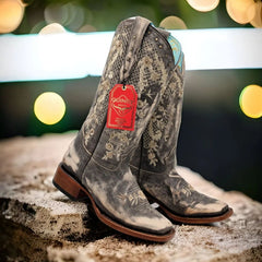 Botas de Cuero Lijado para Mujer en Horma Rodeo Color Choco