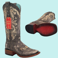 Botas de Cuero Lijado para Mujer en Horma Rodeo Color Choco