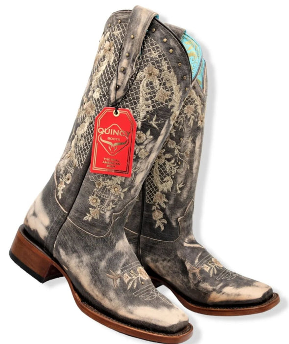 Botas de Cuero Lijado para Mujer en Horma Rodeo Color Choco 2   - from alligatorwarehouse.com