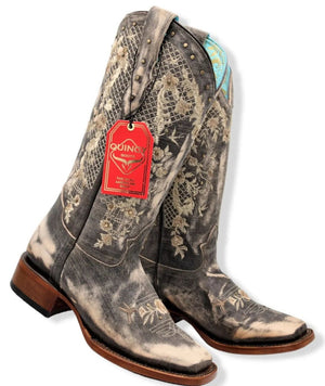 Botas de Cuero Lijado para Mujer en Horma Rodeo Color Choco