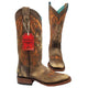 Botas de Cuero Lijado para Mujer en Horma Rodeo Color Tan Q3226231L
