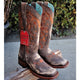 Botas de Cuero Lijado para Mujer en Horma Rodeo Color Tan