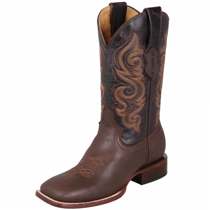 Botas de Cuero Original Horma Rodeo Cuadrada Chocolate