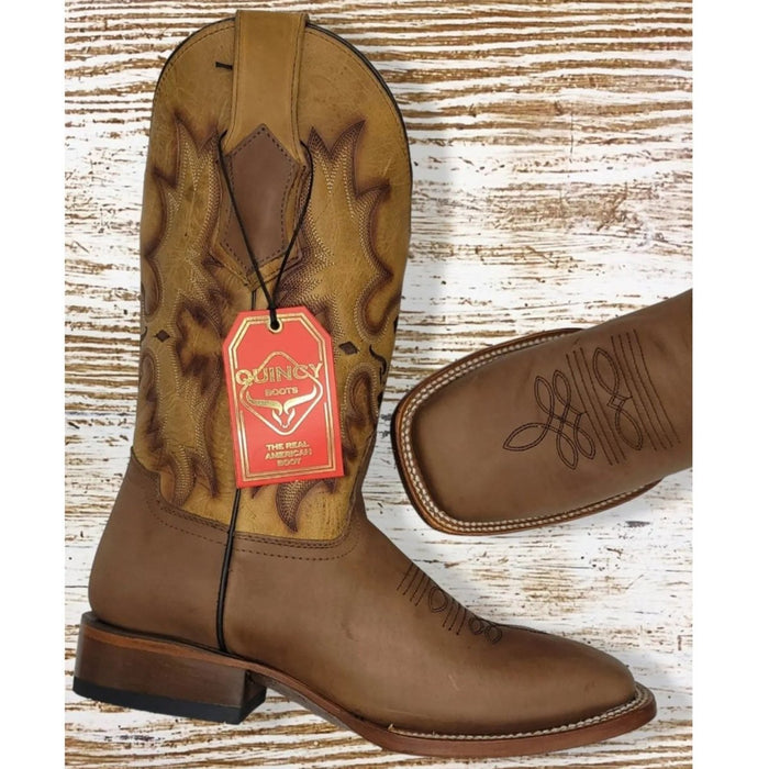 Botas de Cuero Original Horma Rodeo Cuadrada Color Tan 3   - from alligatorwarehouse.com