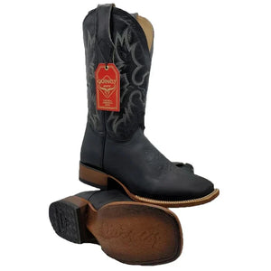 Botas de Cuero Original Horma Rodeo Cuadrada Negro