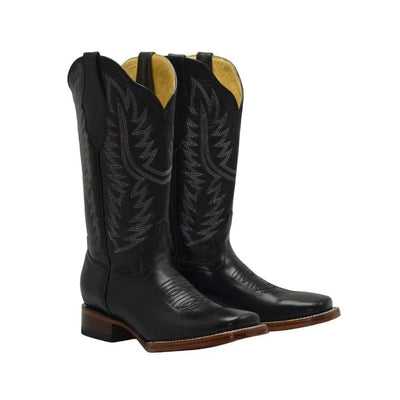 Botas de Cuero Original Horma Rodeo para Mujer Color Negro JB-16-10N 2   - from alligatorwarehouse.com