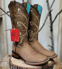 Botas de Cuero Original para Mujer en Horma Rodeo Color Tan