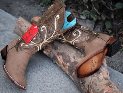 Botas de Cuero Original para Mujer en Horma Rodeo Color Tan 4   - from alligatorwarehouse.com