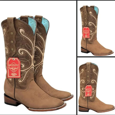 Botas de Cuero Original para Mujer en Horma Rodeo Color Tan 3   - from alligatorwarehouse.com