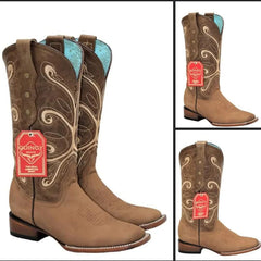 Botas de Cuero Original para Mujer en Horma Rodeo Color Tan