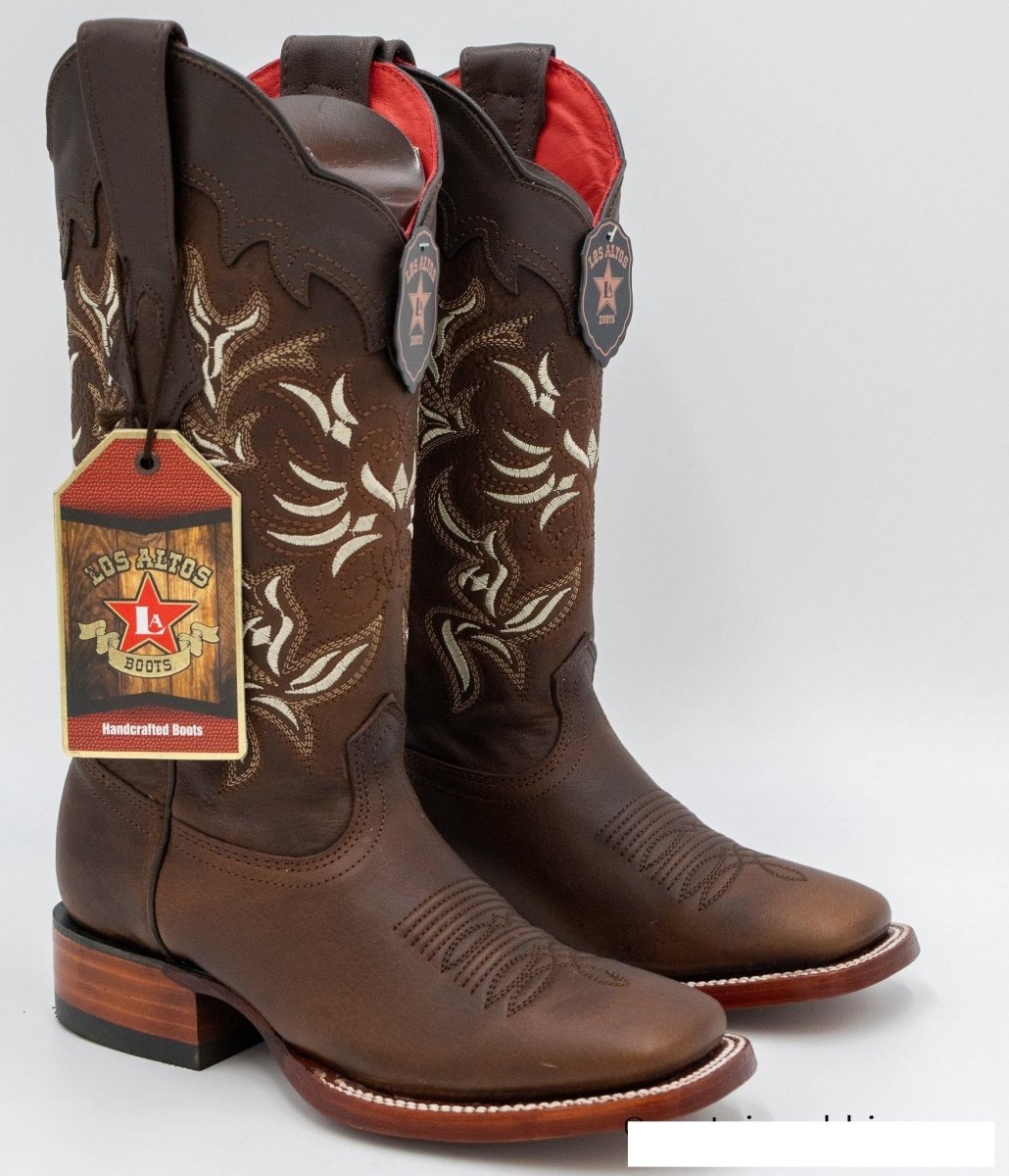 Botas de Cuero Rage Horma Rodeo Cuadrada para Dama Color Nuez LAB-322N9940