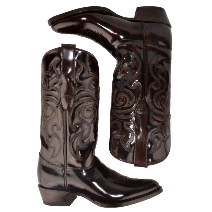 Botas de Cuero Vaqueras con Acabado Camaleon LAB-654207