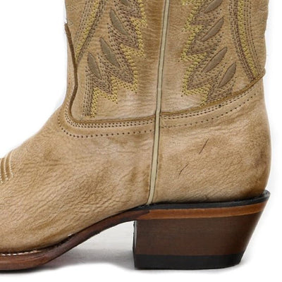 Botas de Cuero Vintage en Horma Dubai para Dama Color Miel LAB-39N3651