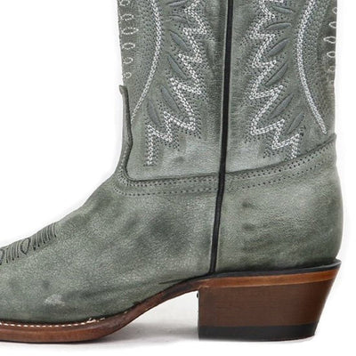 Botas de Cuero Vintage en Horma Dubai para Dama Color Negro Rustico LAB-39N3681