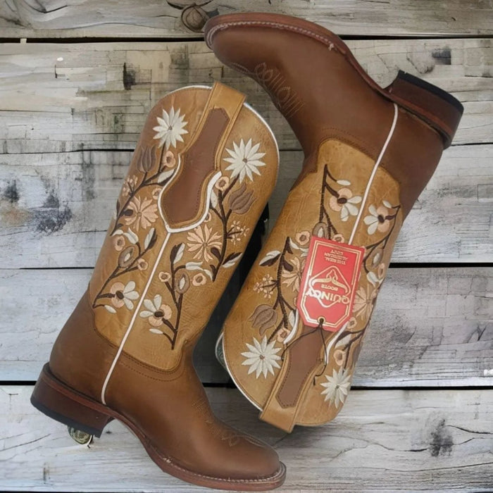 Botas de Cuero Volcano para Mujer en Horma Rodeo Color Miel