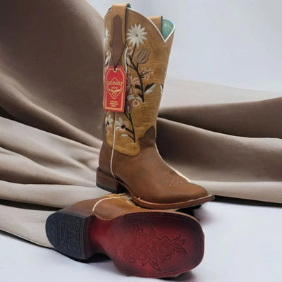Botas de Cuero Volcano para Mujer en Horma Rodeo Color Miel 3   - from alligatorwarehouse.com