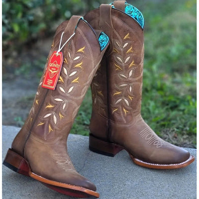 Botas de Cuero Volcano para Mujer en Horma Rodeo Color Miel 5   - from alligatorwarehouse.com