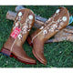 Botas de Cuero Volcano para Mujer en Horma Rodeo Color Miel