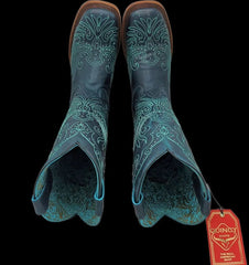 Botas de Cuero Volcano para Mujer en Horma Rodeo Color Turquesa