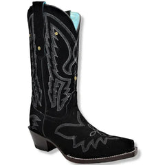 Botas de Gamuza Original para Mujer en Punta Recortada Color Negro