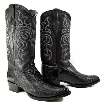 Botas de Pata de Avestruz Punta Oval Color Negro LAB-650505 2 LAB-650505-060  - from alligatorwarehouse.com