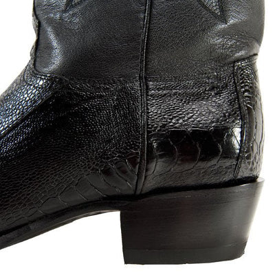 Botas de Pata de Avestruz Punta Oval Color Negro LAB-650505 4 LAB-650505-060  - from alligatorwarehouse.com