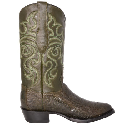 Botas de Pata de Avestruz Punta Oval Color Verde Olivo LAB-650545 2 LAB-650545-060  - from alligatorwarehouse.com