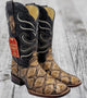 Botas de Pescado Africano Grabado Horma Rodeo Cuadrada