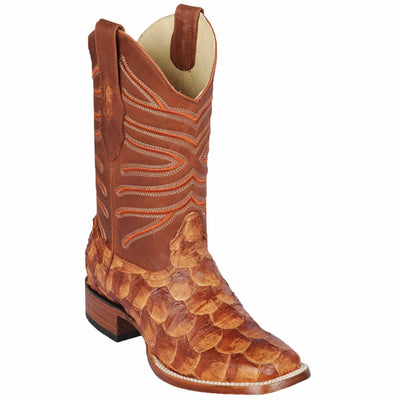 Botas de Pescado Pirarucu Original en Horma Rodeo Cuadrada 4 LAB-8221065-060  - from alligatorwarehouse.com