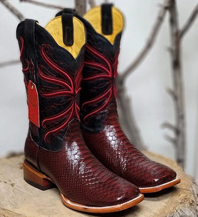 Botas de Piton Grabado Horma Rodeo Cuadrada 2   - from alligatorwarehouse.com