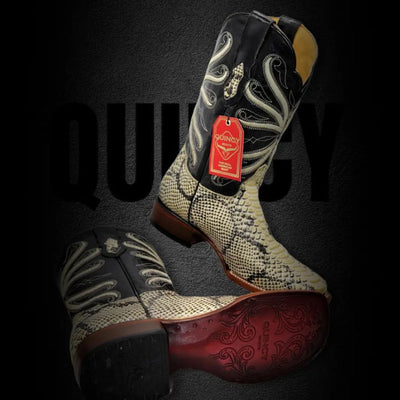 Botas de Piton Grabado Horma Rodeo Cuadrada 5   - from alligatorwarehouse.com