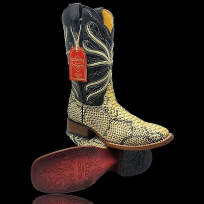 Botas de Piton Grabado Horma Rodeo Cuadrada