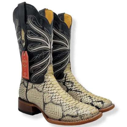 Botas de Piton Grabado Horma Rodeo Cuadrada